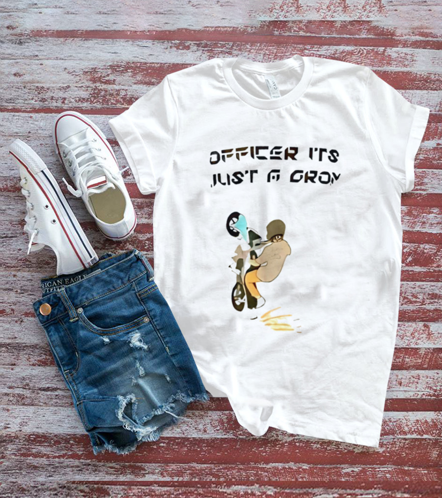 Officer It's Just A Grom Motorcycle Stunt Racing T-Shirt