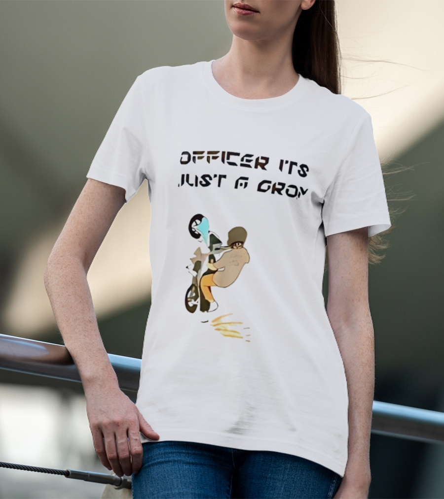 Officer It's Just A Grom Motorcycle Stunt Racing T-Shirt