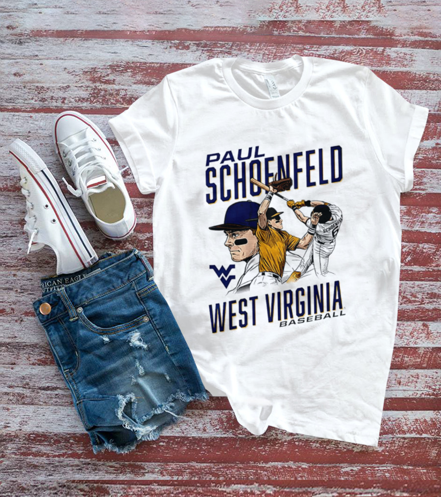 Paul Schoenfeld West Virginia Baseball WV Player T-Shirt