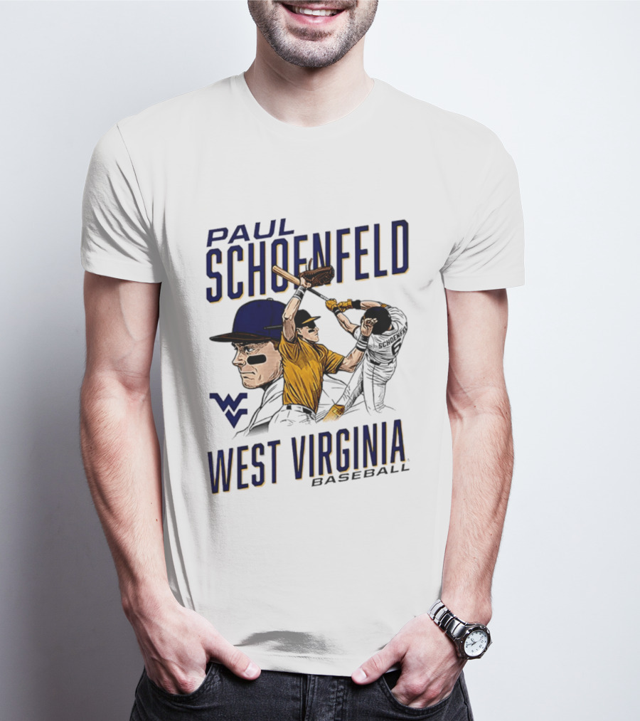 Paul Schoenfeld West Virginia Baseball WV Player T-Shirt