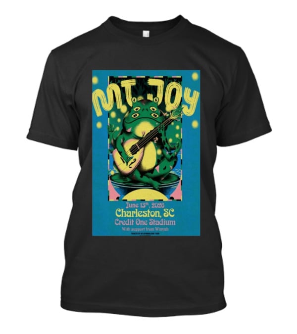 MT. JOY Charleston SC June 13 2026 Credit One Stadium Frog Guitar Concert T-Shirt