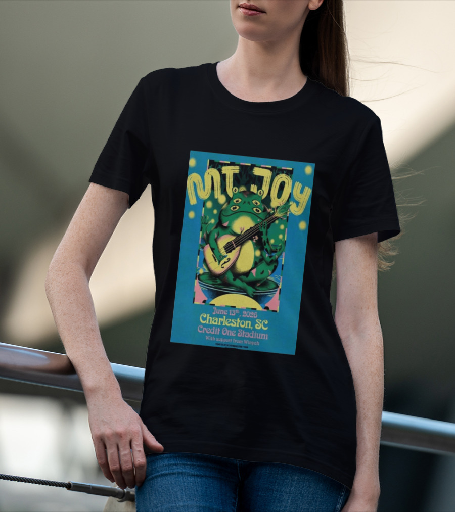 MT. JOY Charleston SC June 13 2026 Credit One Stadium Frog Guitar Concert T-Shirt