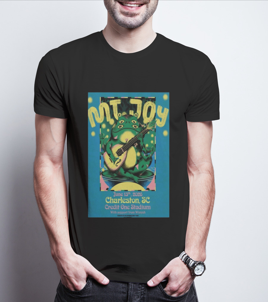 MT. JOY Charleston SC June 13 2026 Credit One Stadium Frog Guitar Concert T-Shirt