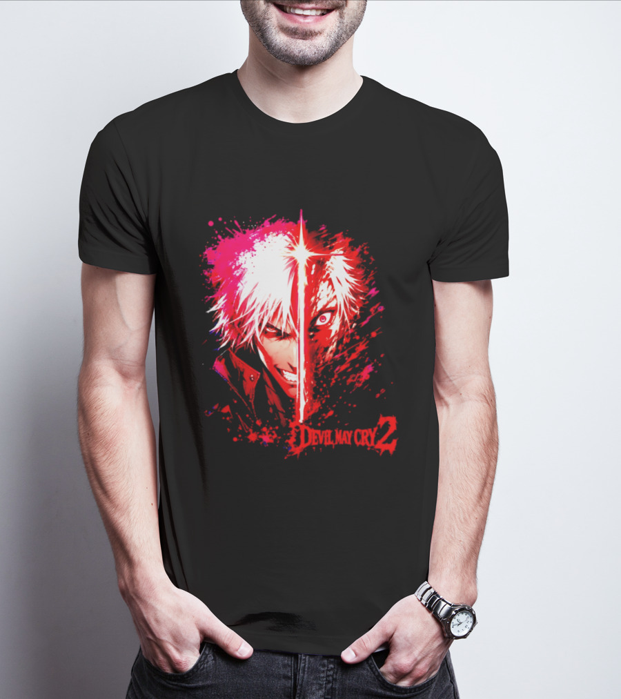 Devil May Cry 2 Dante Half Face Split T-Shirt