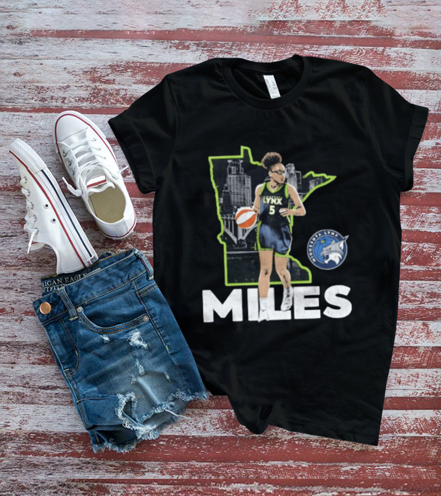 Minnesota Lynx Olivia Miles Basketball Skyline Map T-Shirt