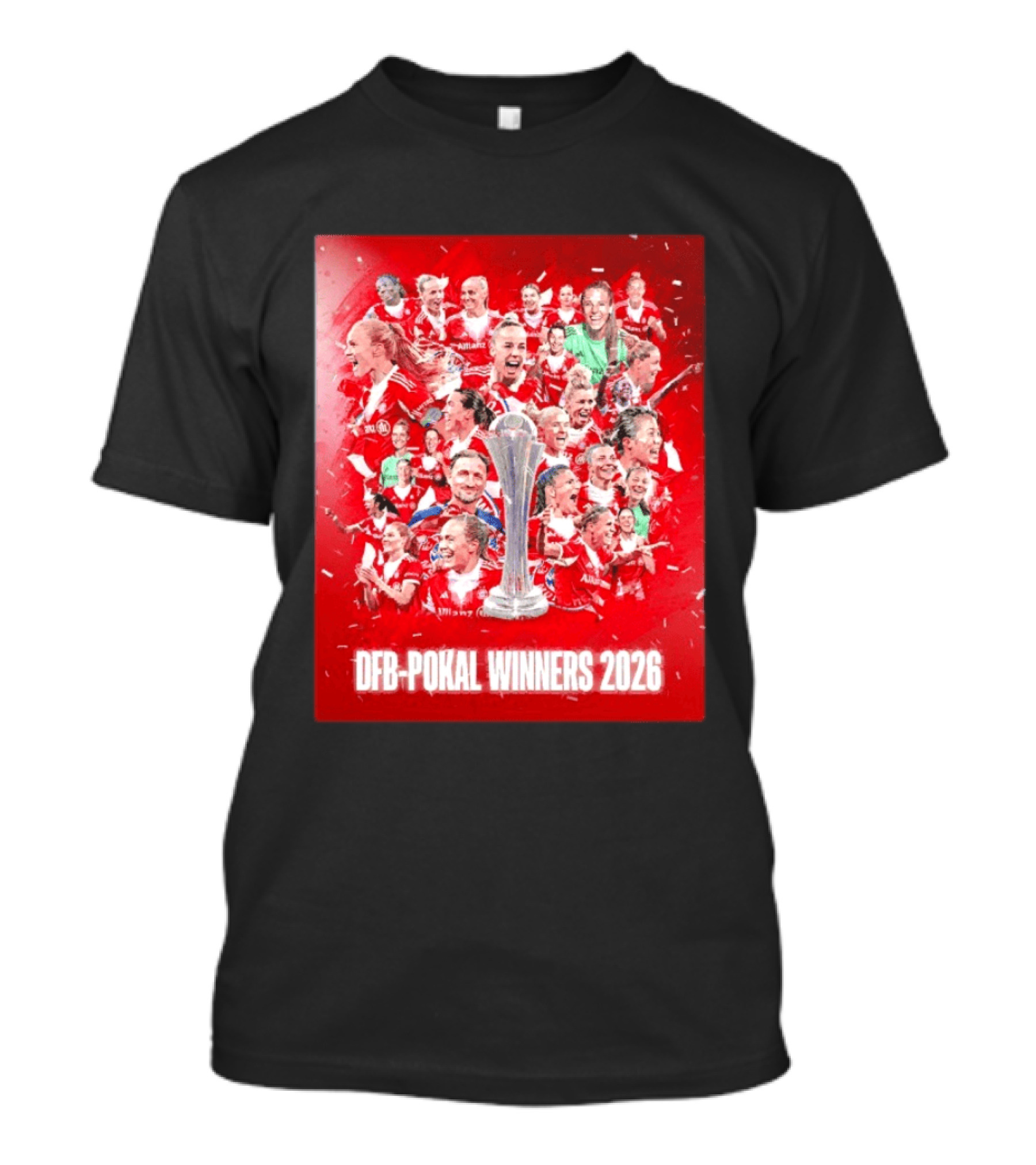 FC Bayern Frauen DFB Pokal Winners 2026 Celebration Montage T-Shirt