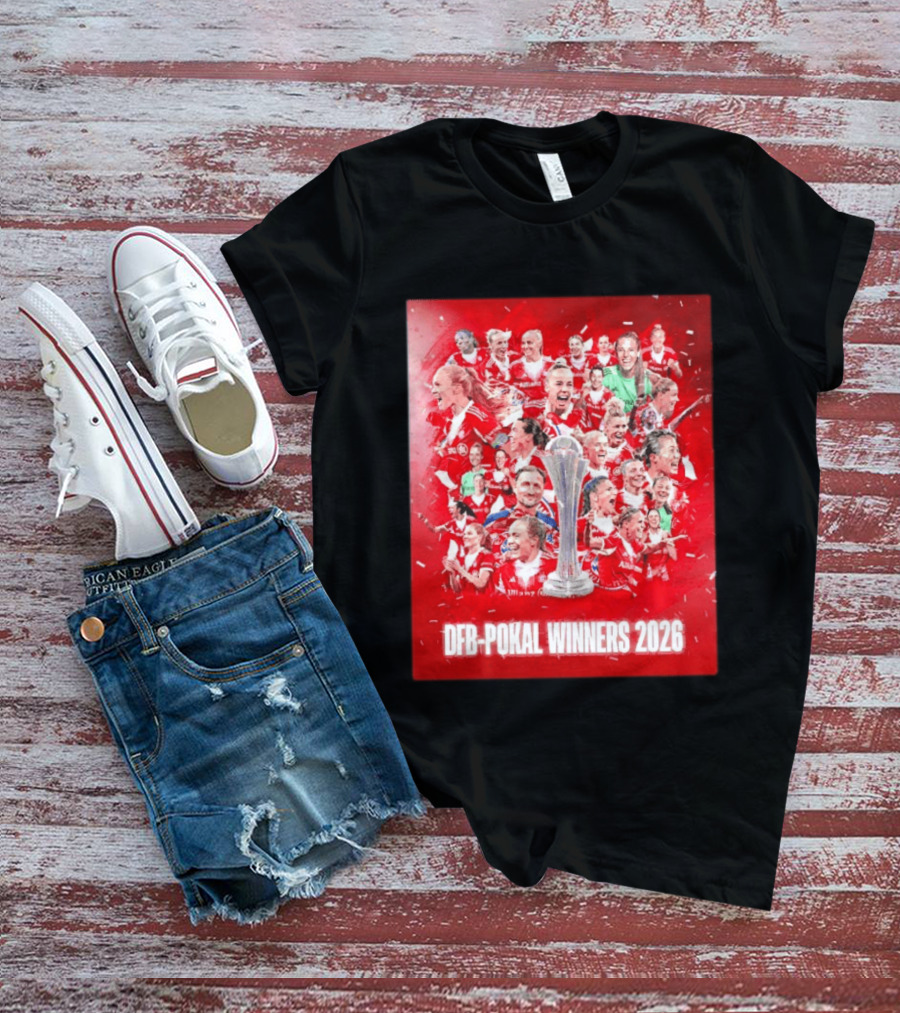 FC Bayern Frauen DFB Pokal Winners 2026 Celebration Montage T-Shirt