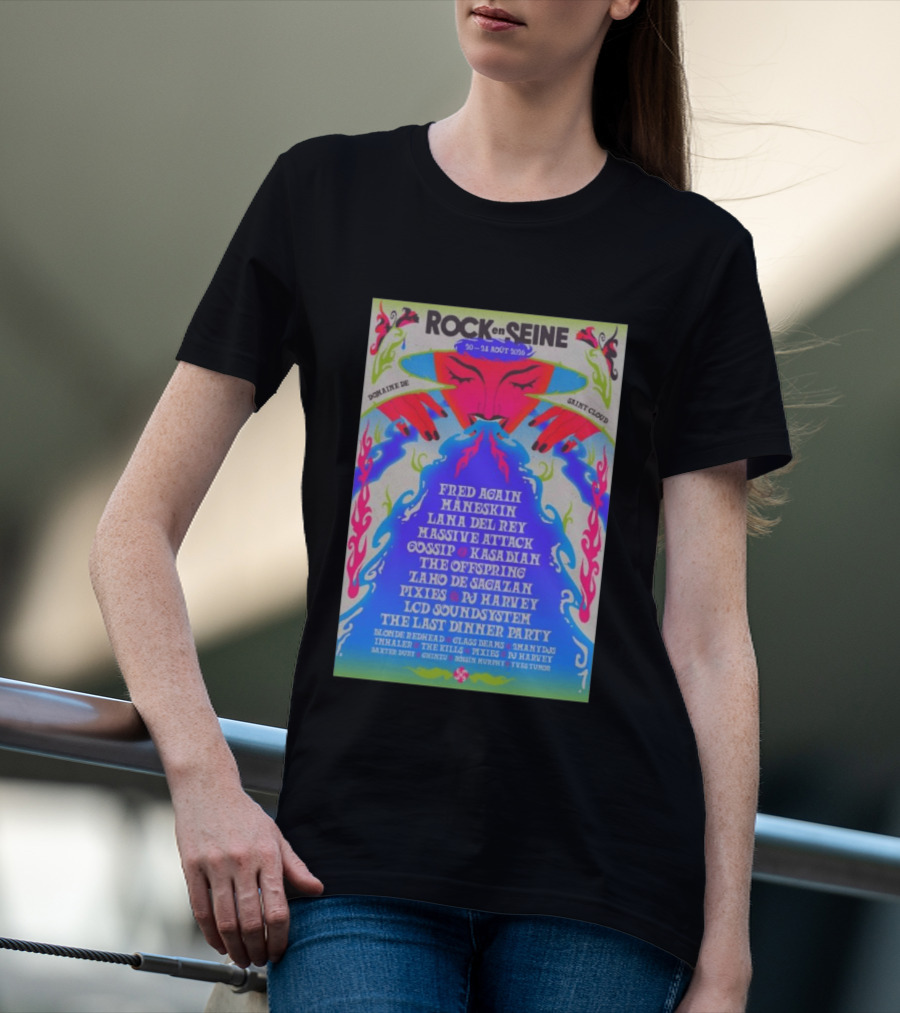 ROCK EN SEINE 2026 Program Domaine De Saint Cloud Lana Del Rey LCD Soundsystem T-Shirt