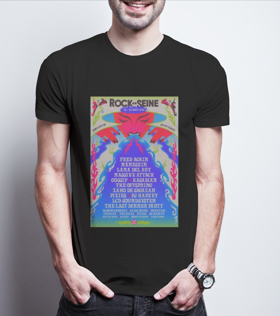ROCK EN SEINE 2026 Program Domaine De Saint Cloud Lana Del Rey LCD Soundsystem T-Shirt
