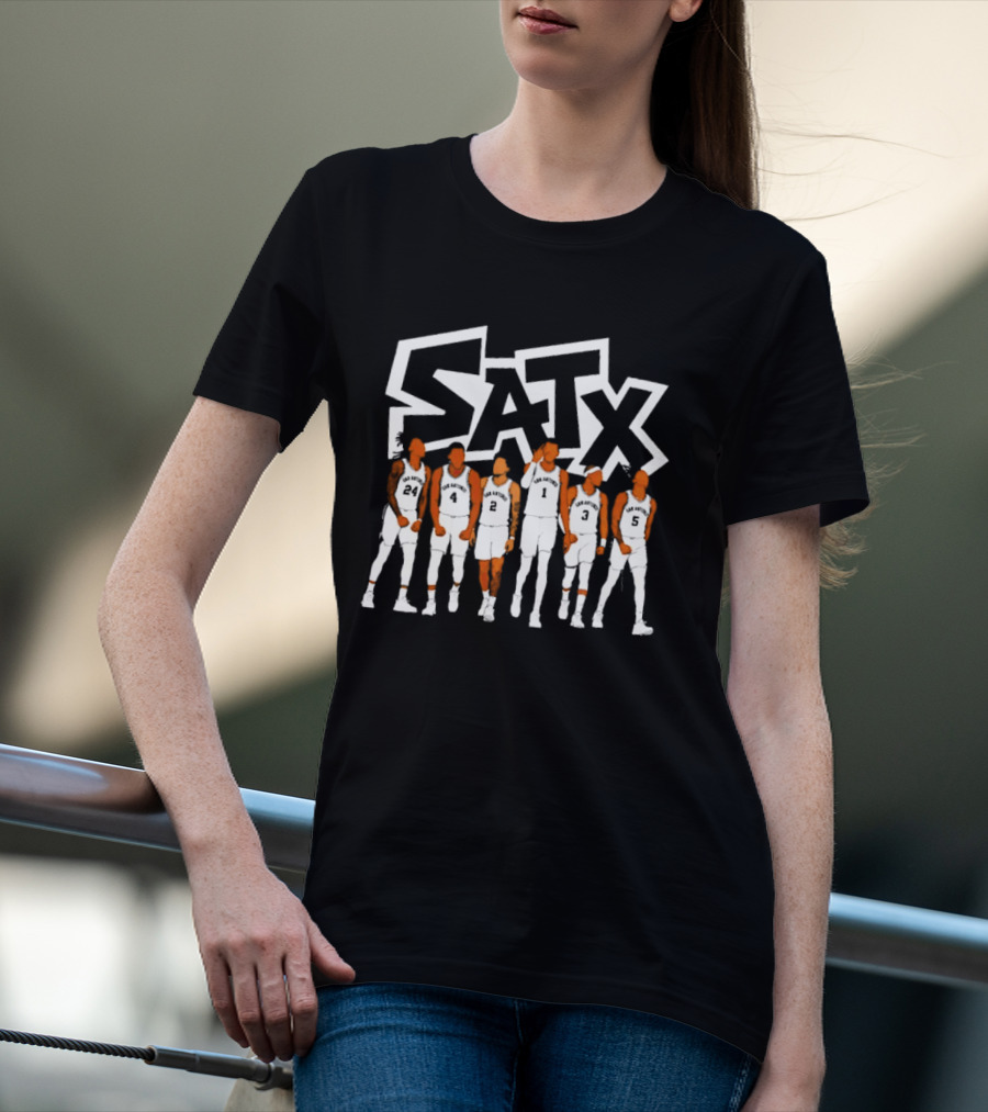 SATX San Antonio Spurs Basketball Players Team Sports T-Shirt