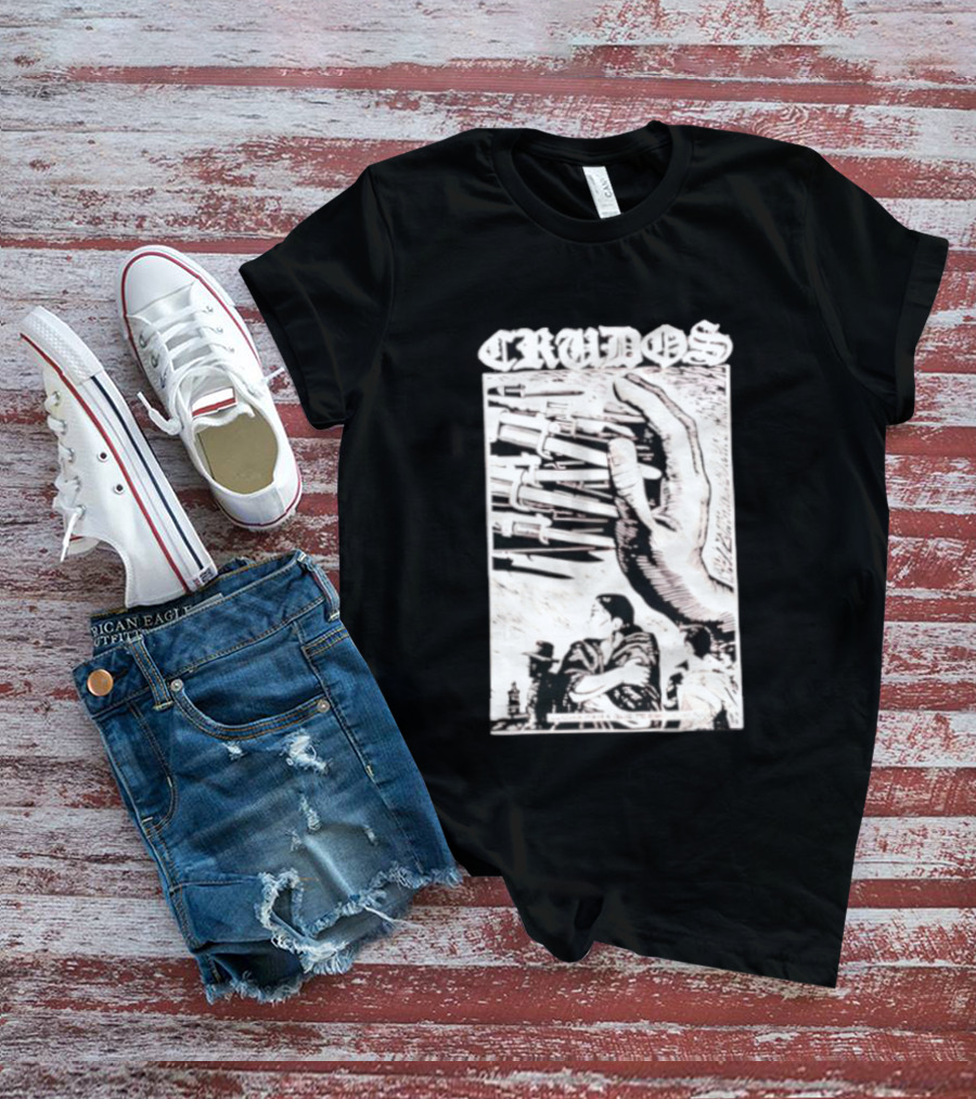 Crudos Lucha Para Powerful Activist Imagery With Raised Fist And Unity T-Shirt