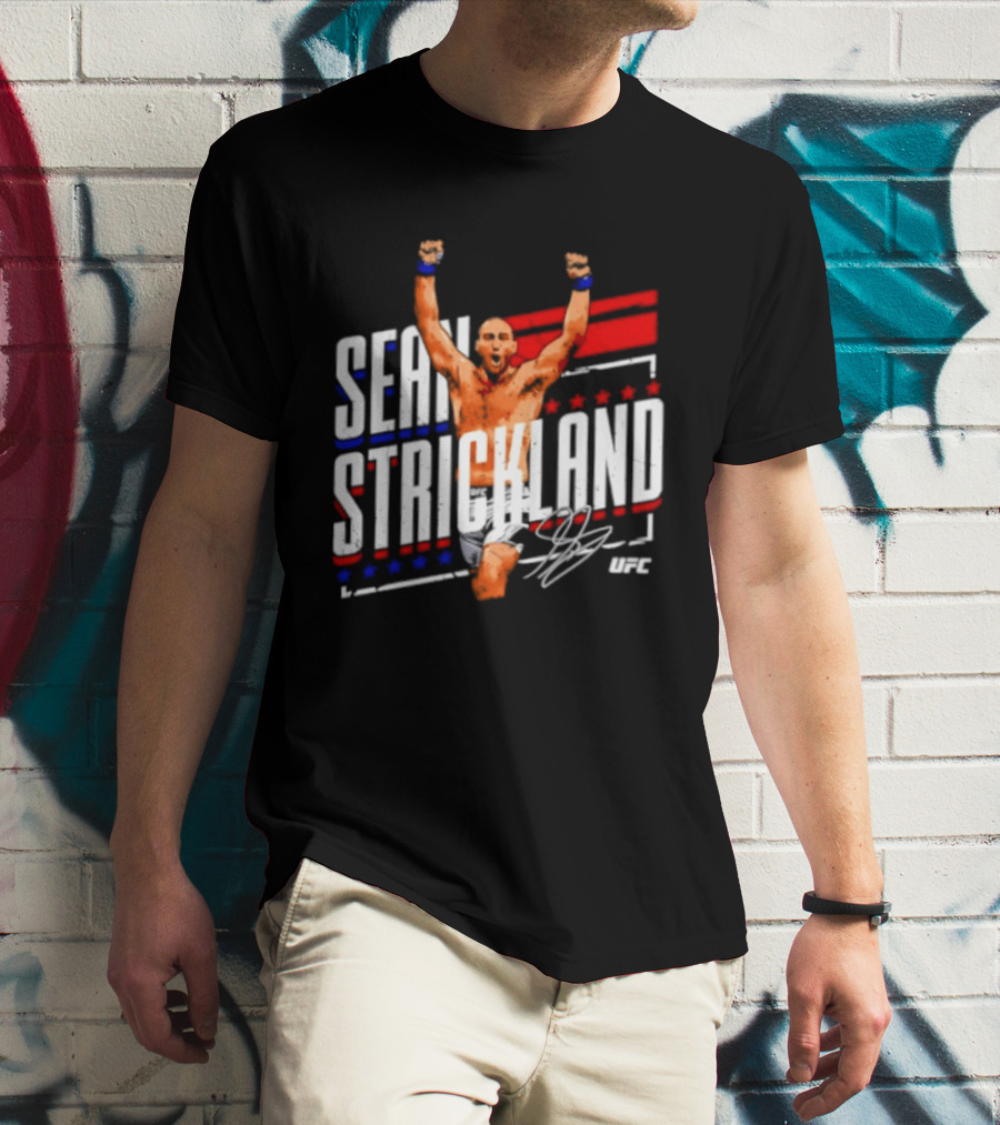 Sean Strickland UFC Fighter Star Signature Graphic UFC T-Shirt