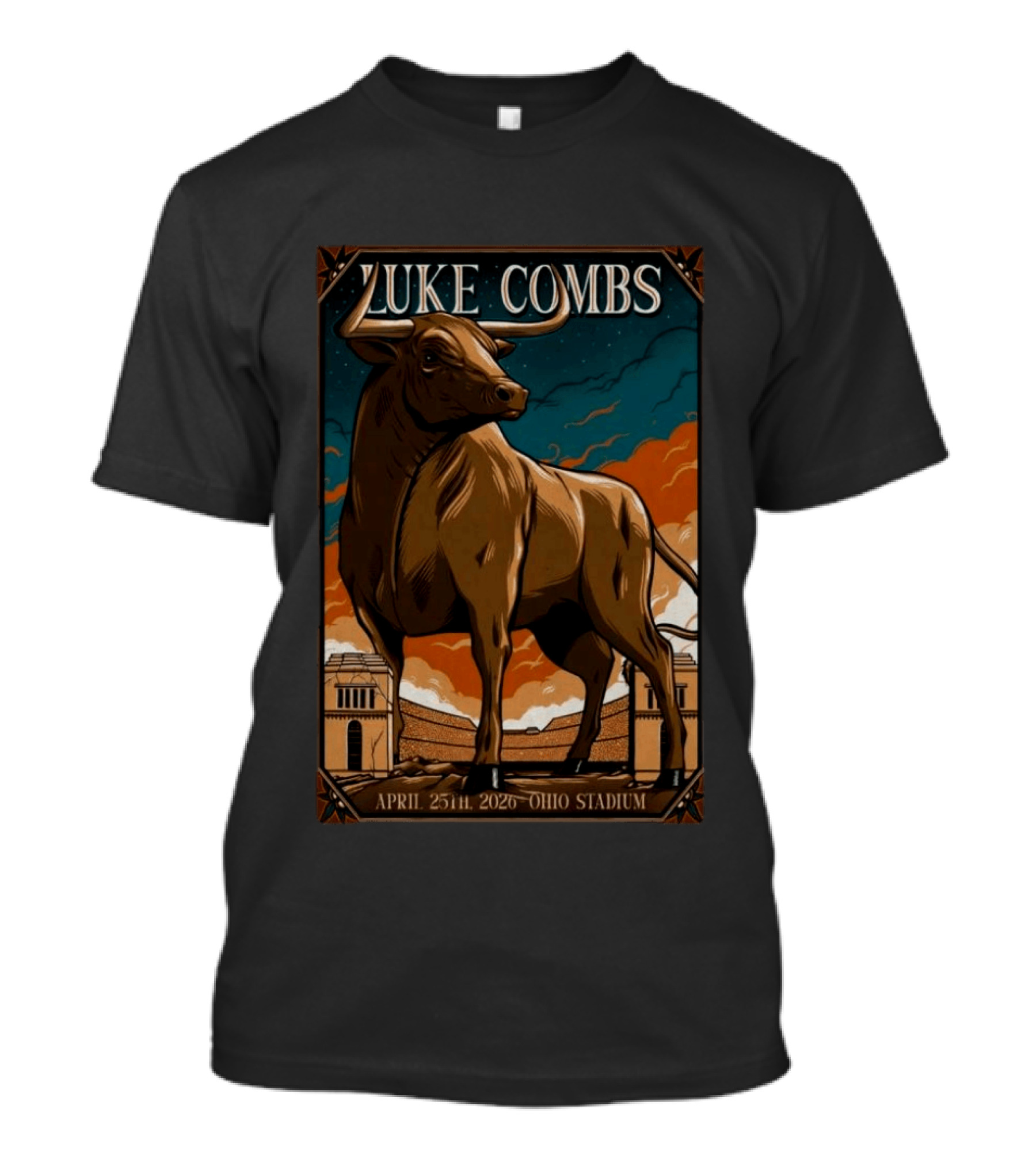 Luke Combs Ohio Stadium April 25 2026 Bull T-Shirt