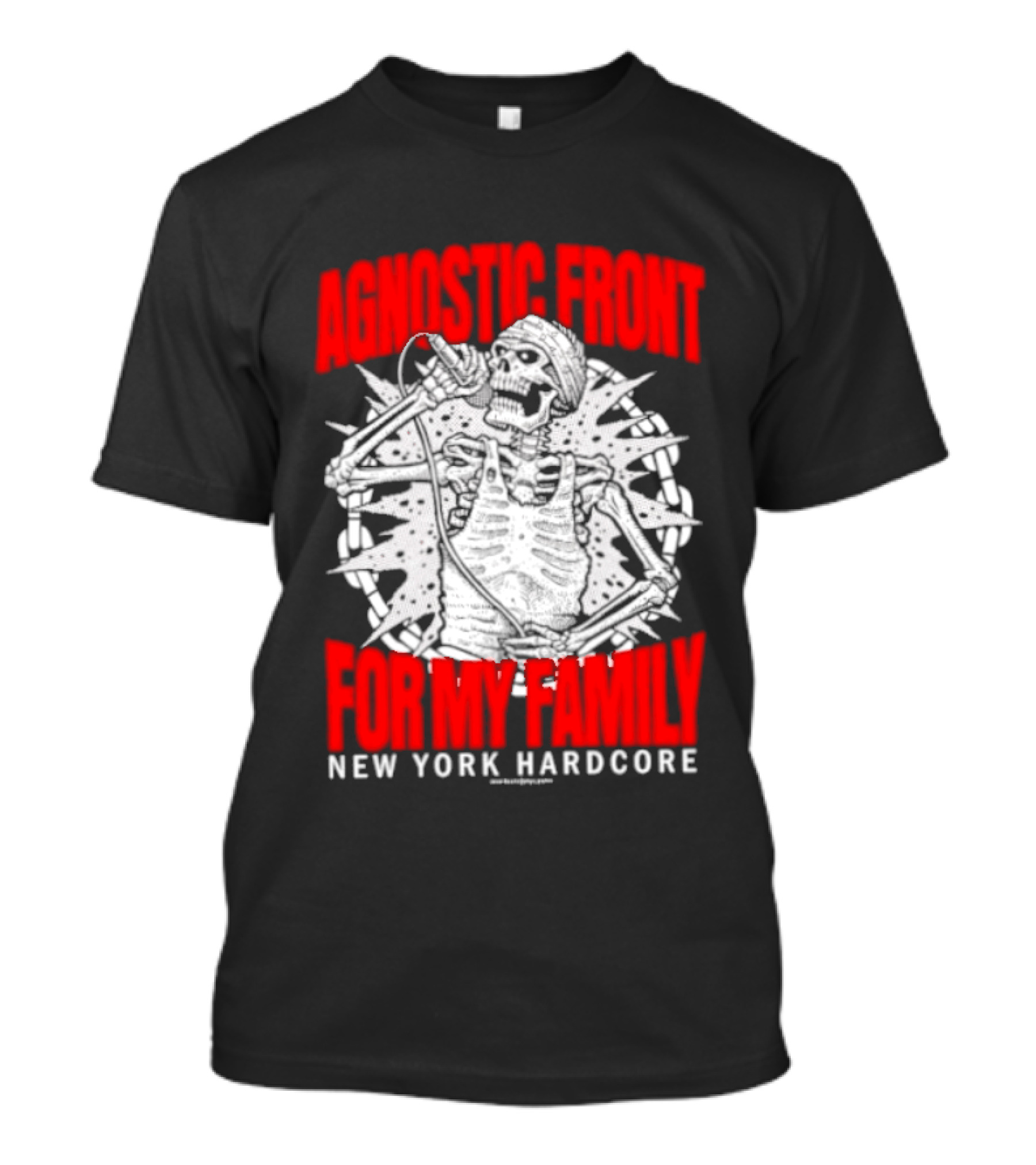 Agnostic Front Skeleton For My Family New York Hardcore T-Shirt