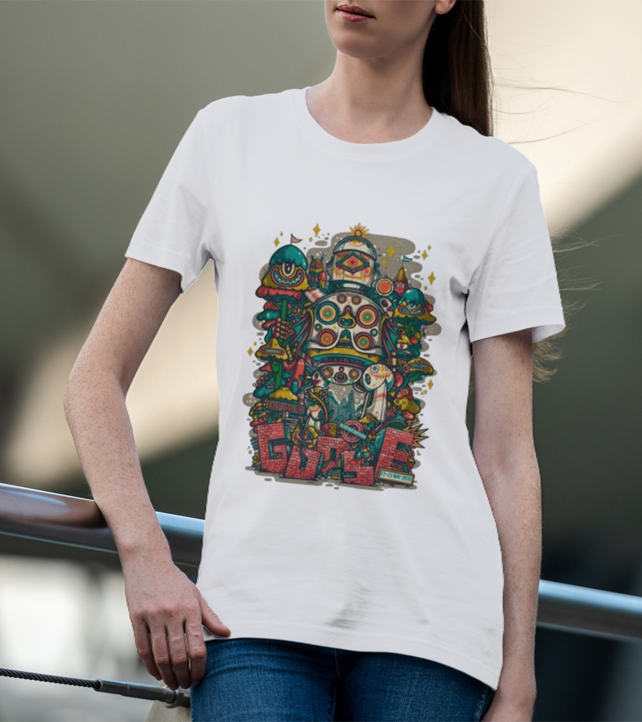 Goose London UK Tour May 22 23 2026 Psychedelic Robot Mushroom T-Shirt