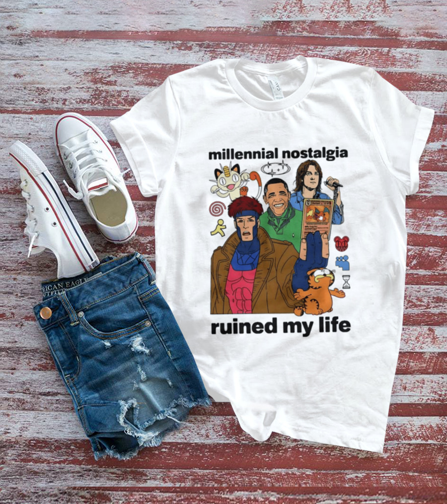 Millennial Nostalgia Obama Gambit Pokémon Yu Gi Oh Ruined My Life T-Shirt