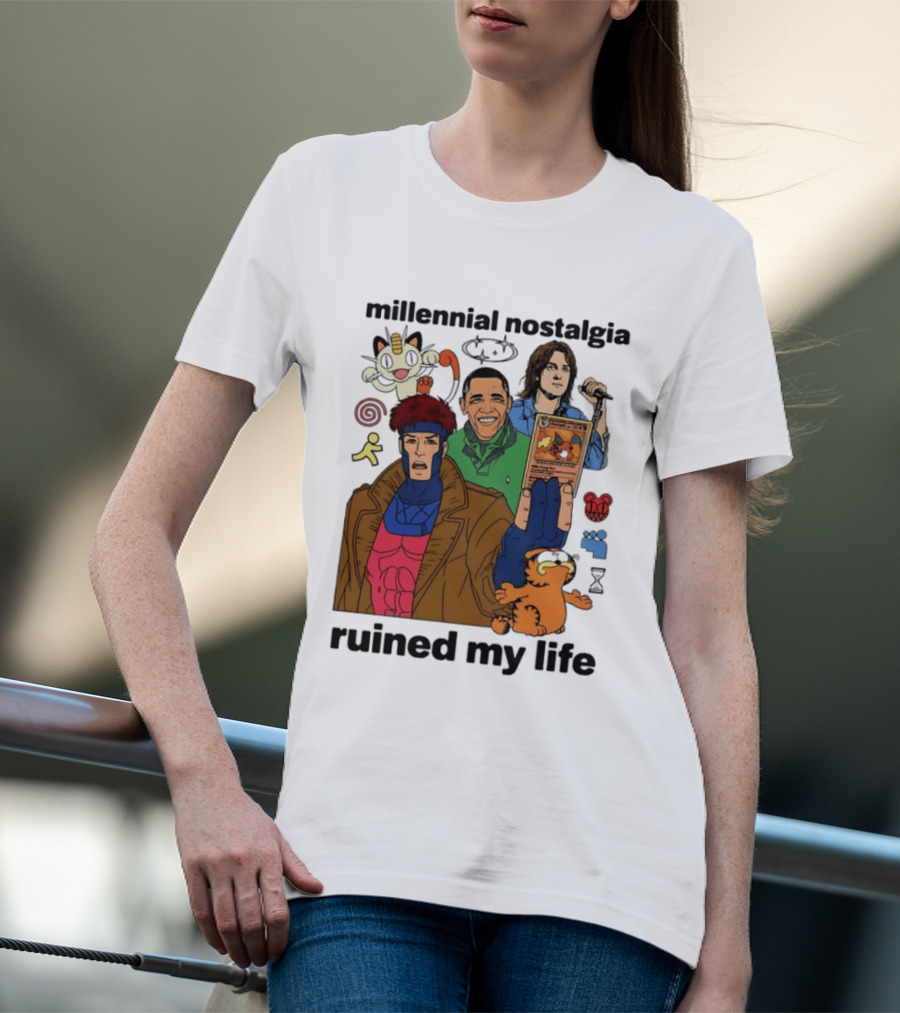 Millennial Nostalgia Obama Gambit Pokémon Yu Gi Oh Ruined My Life T-Shirt