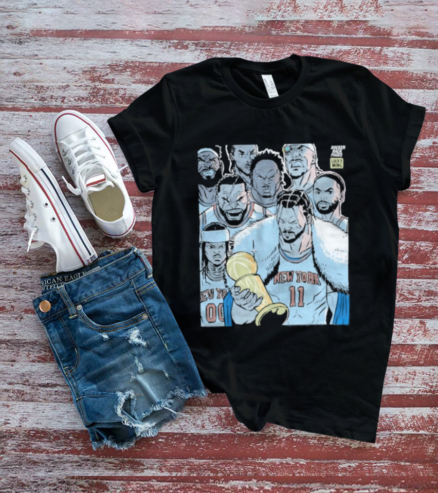 New York Knicks Anime Basketball Players 2026 Championship Trophy T-Shirt