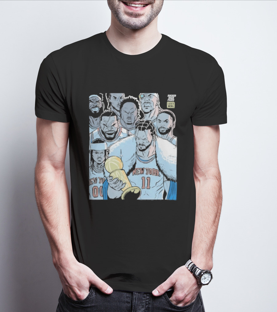 New York Knicks Anime Basketball Players 2026 Championship Trophy T-Shirt