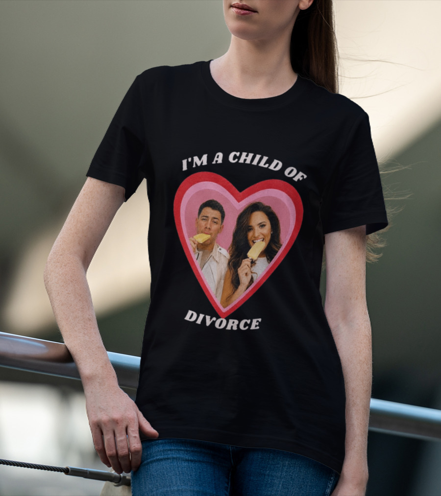 I'm A Child Of Divorce Nick Jonas Demi Lovato Heart Popsicle Image T-Shirt