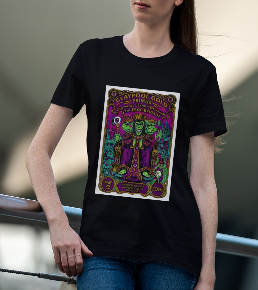 GLAYPOOL GOLD PRIMUS Frog Brigade May 22 2026 Bend OR Hayden Homes Amphitheater T-Shirt