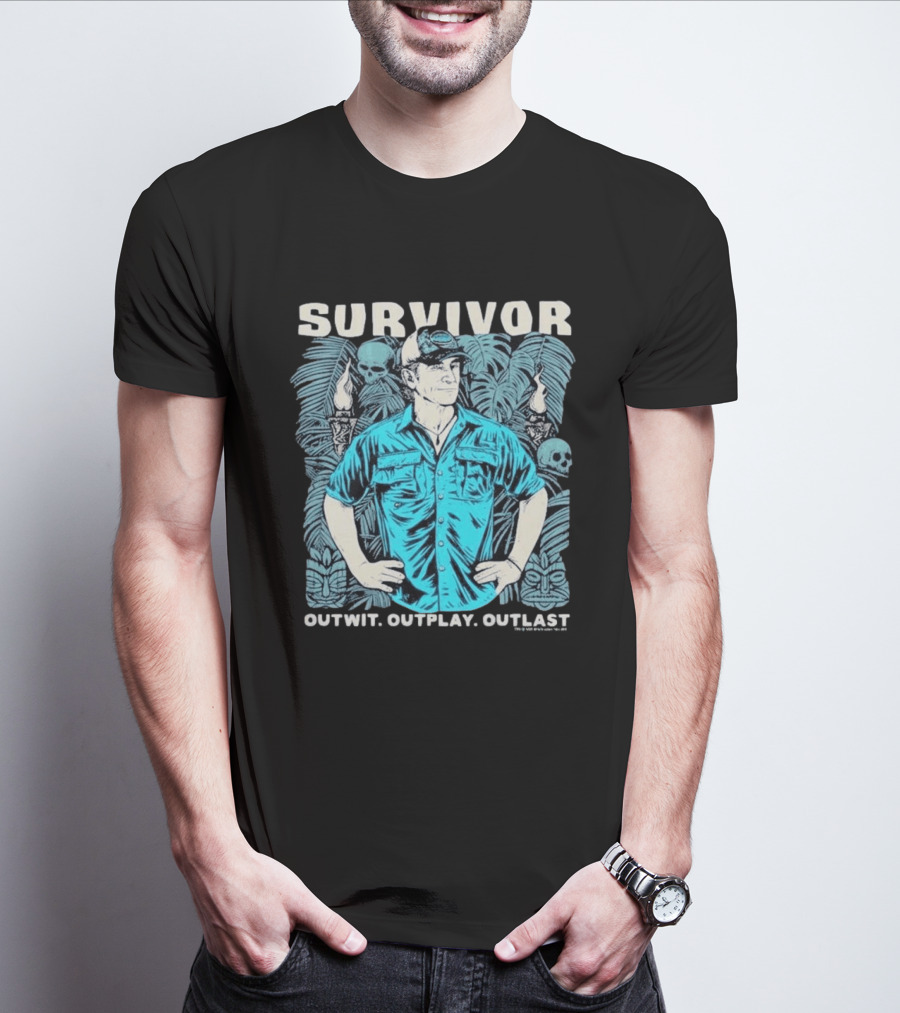 Survivor Jeff Outwit Outplay Outlast Tropical Island Adventure T-Shirt