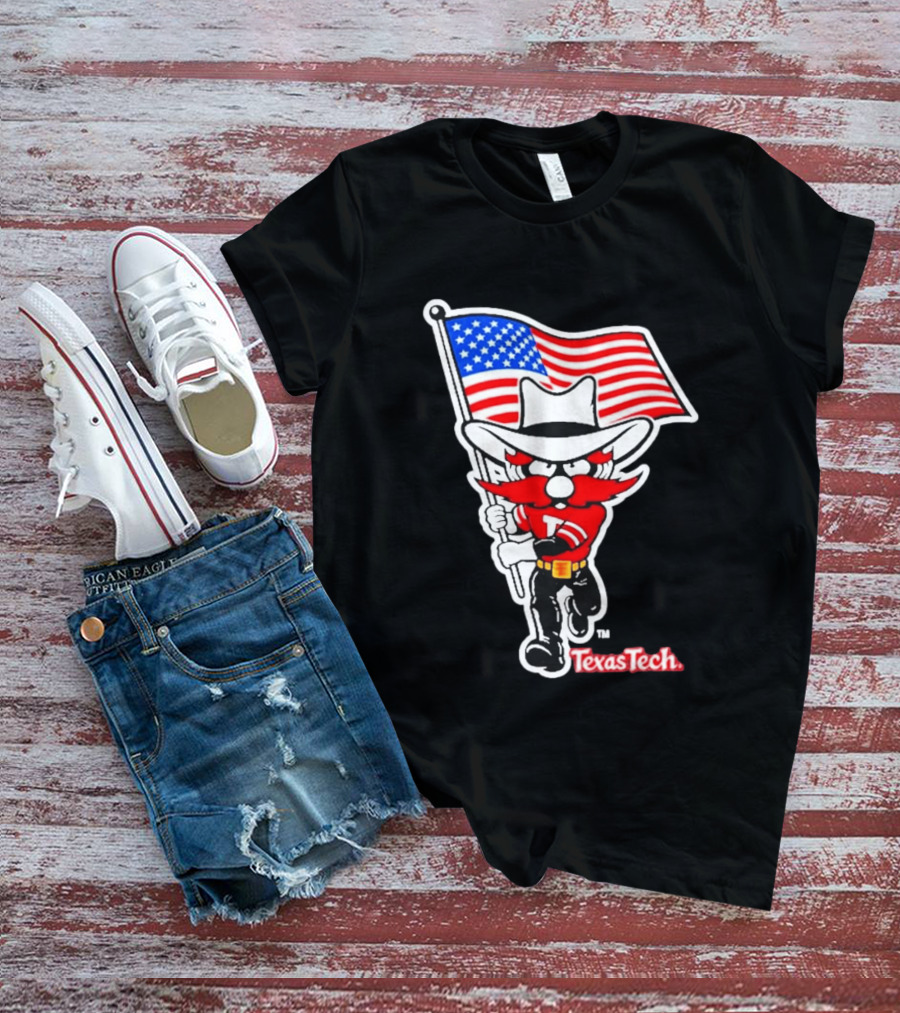 Texas Tech Red Raiders USA Flag Raider Red T-Shirt