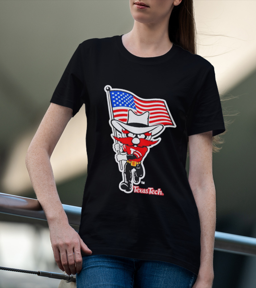 Texas Tech Red Raiders USA Flag Raider Red T-Shirt