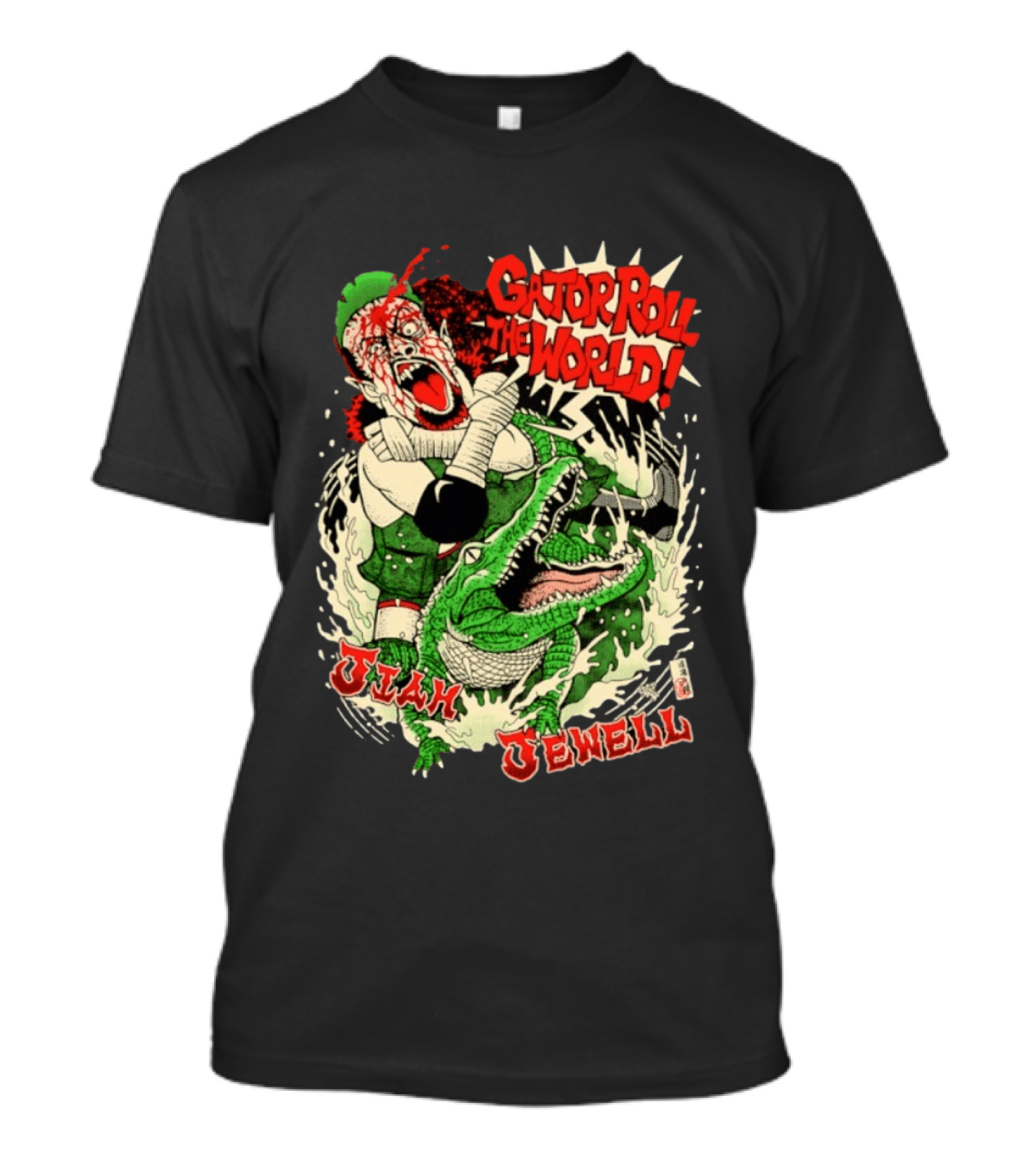 Gator Roll The World Jiah Jewell Wrestling Alligator Comic T-Shirt