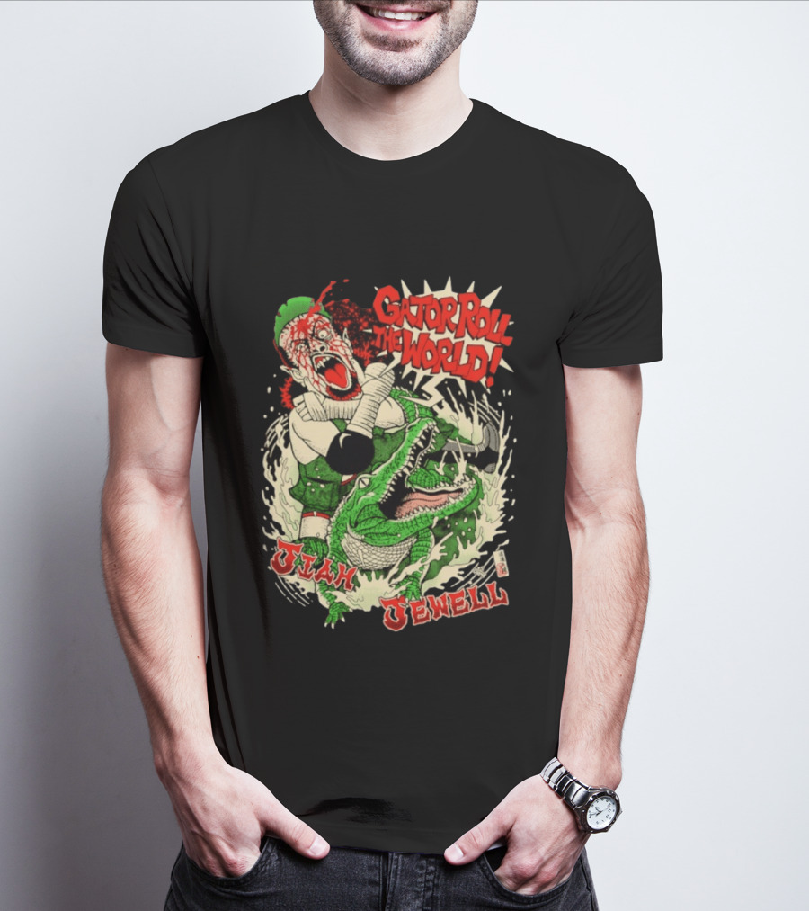 Gator Roll The World Jiah Jewell Wrestling Alligator Comic T-Shirt