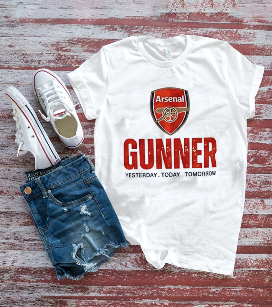 Arsenal Gunner Emblem Yesterday Today Tomorrow T-Shirt
