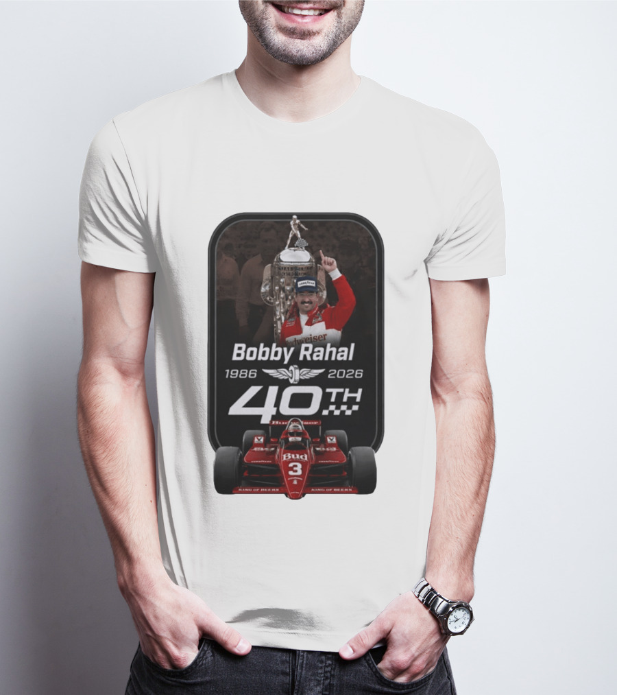 Bobby Rahal 40th Anniversary 1986 2026 Racing Budweiser IndyCar T-Shirt