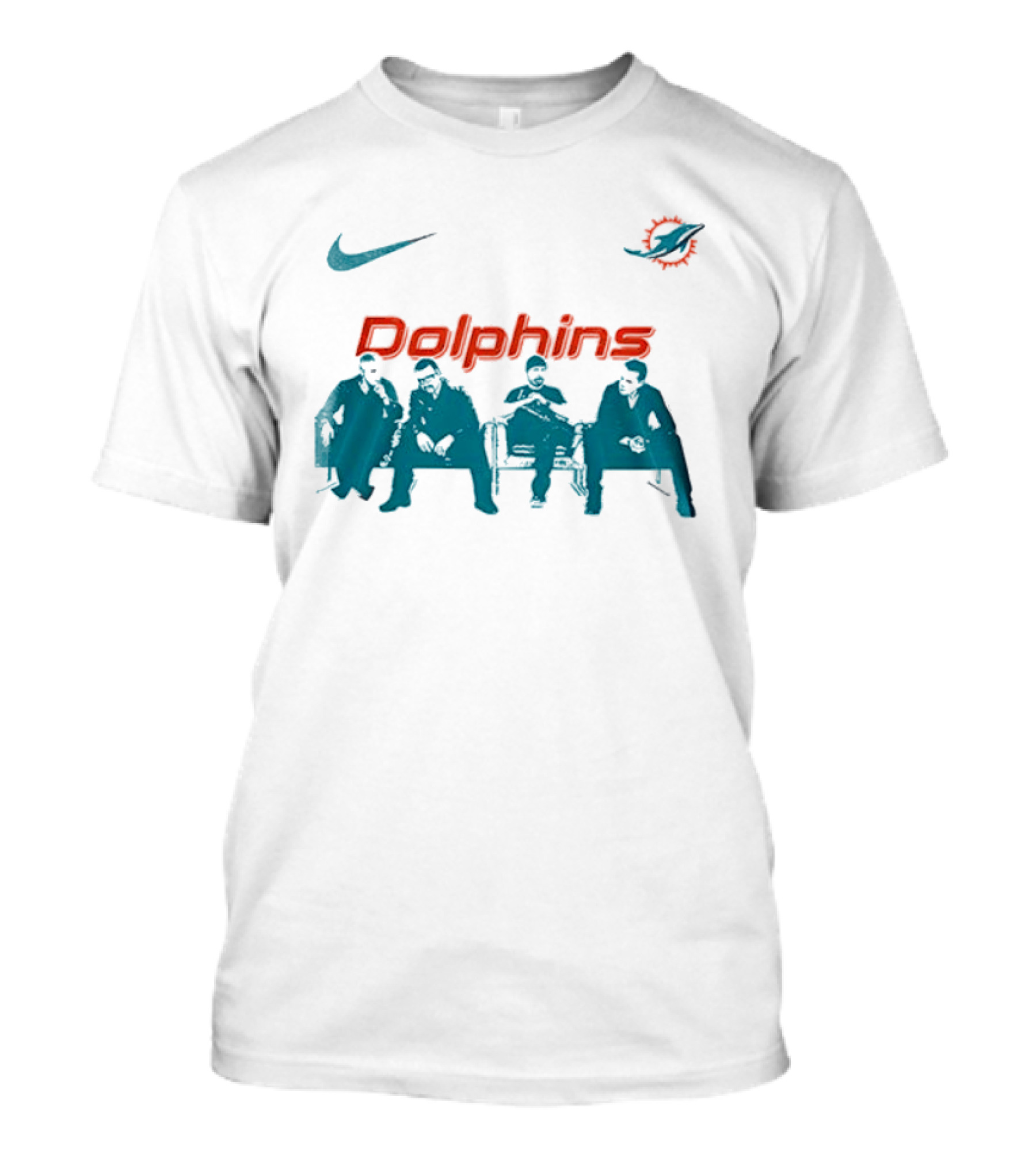 Miami Dolphins Nike Collaboration U2 Band Meeting T-Shirt