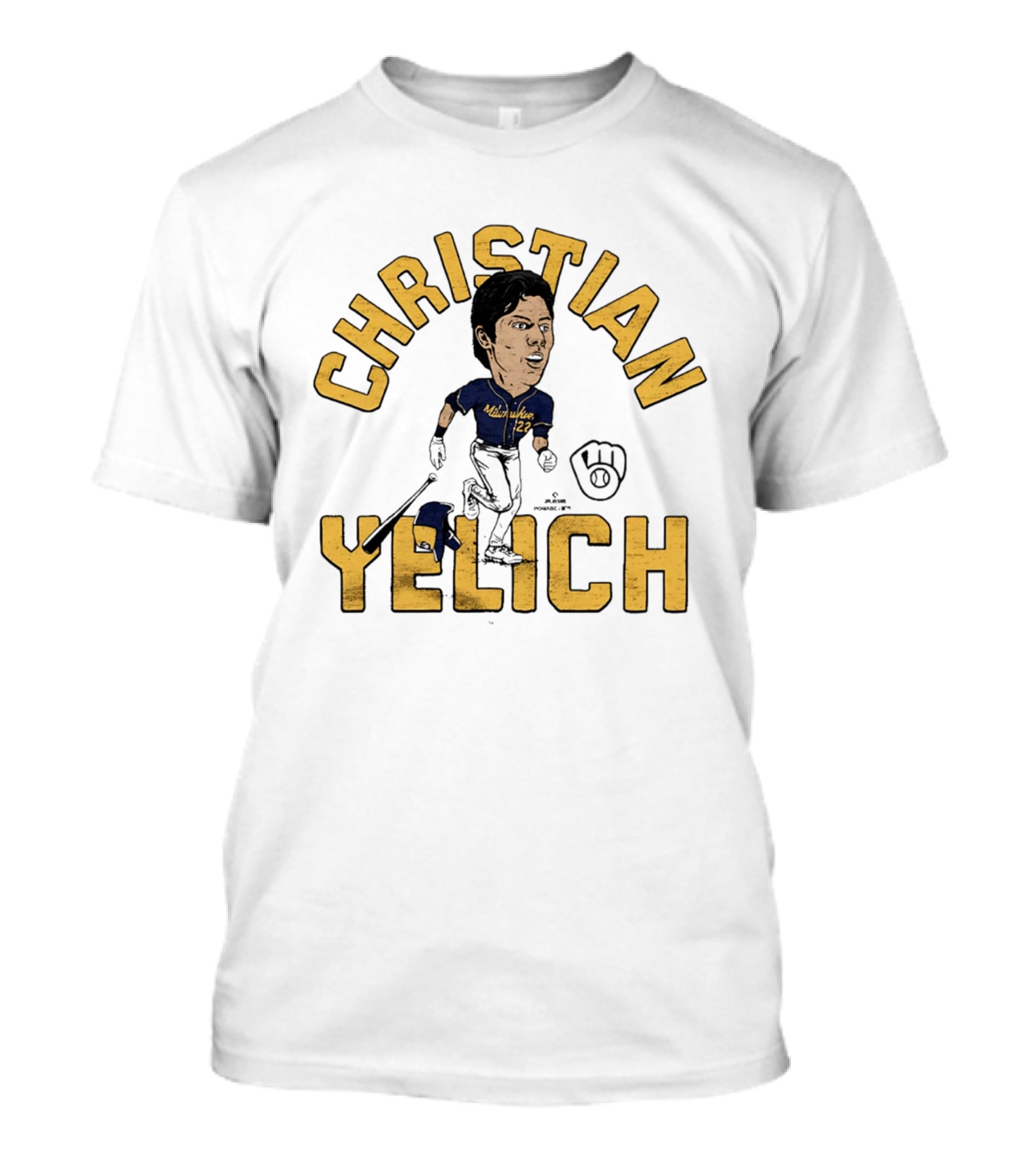 Christian Yelich Milwaukee Brewers Caricature Tri Blend T-Shirt