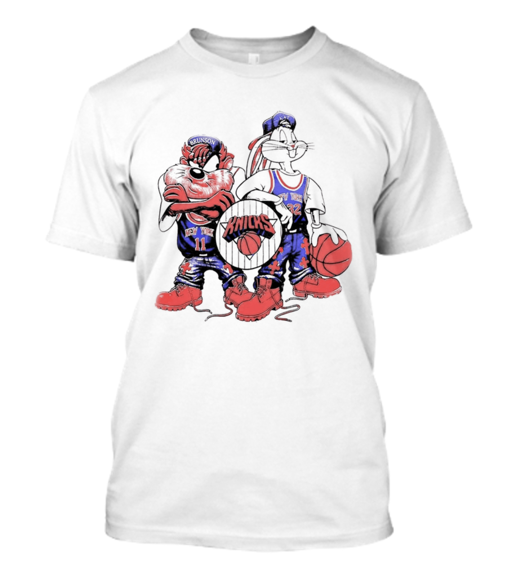 Officila Looney Tunes Bugs Bunny Taz Knicks NYK Basketball T-Shirt