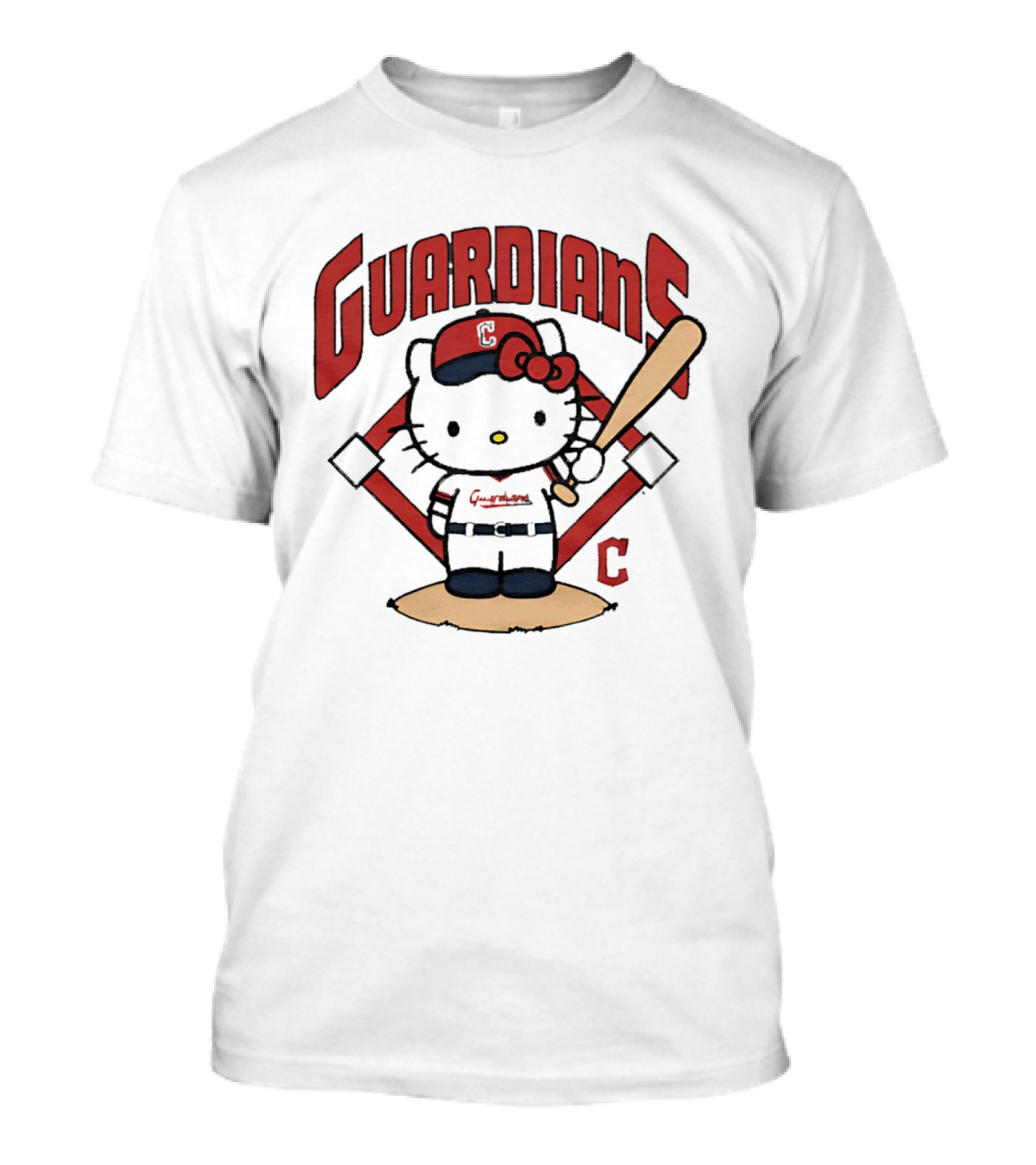 Hello Kitty Cleveland Guardians MLB 2026 Cartoon Collaboration T-Shirt
