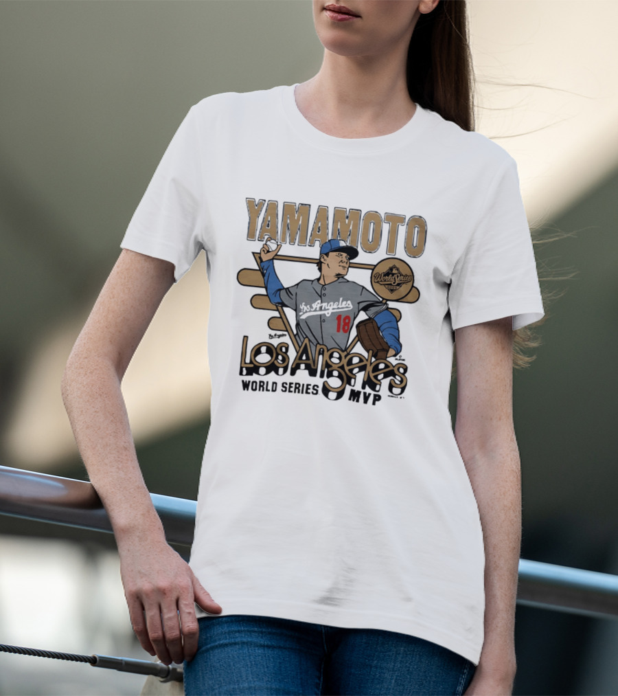 Yamamoto Los Angeles World Series MVP Dodgers Baseball Player T-Shirt