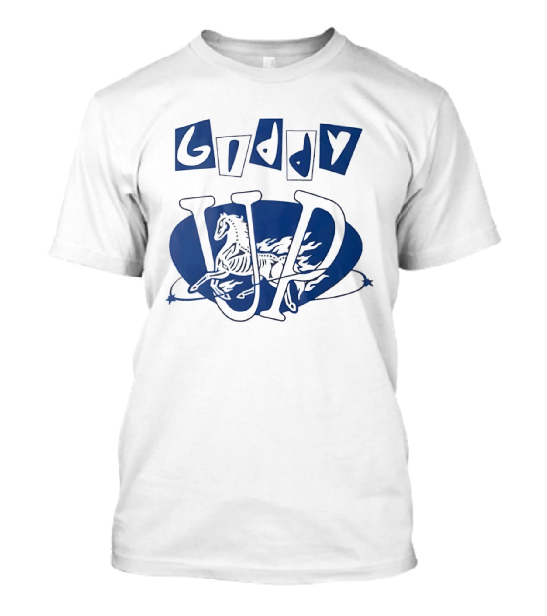 Giddy Up Horse Skeleton Vivid Lettering T-Shirt
