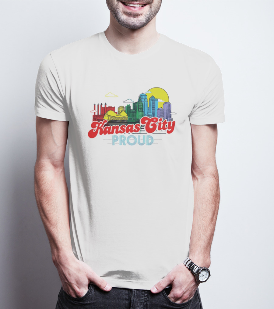 Kansas City Proud Skyline Colorful Urban Landscape T-Shirt