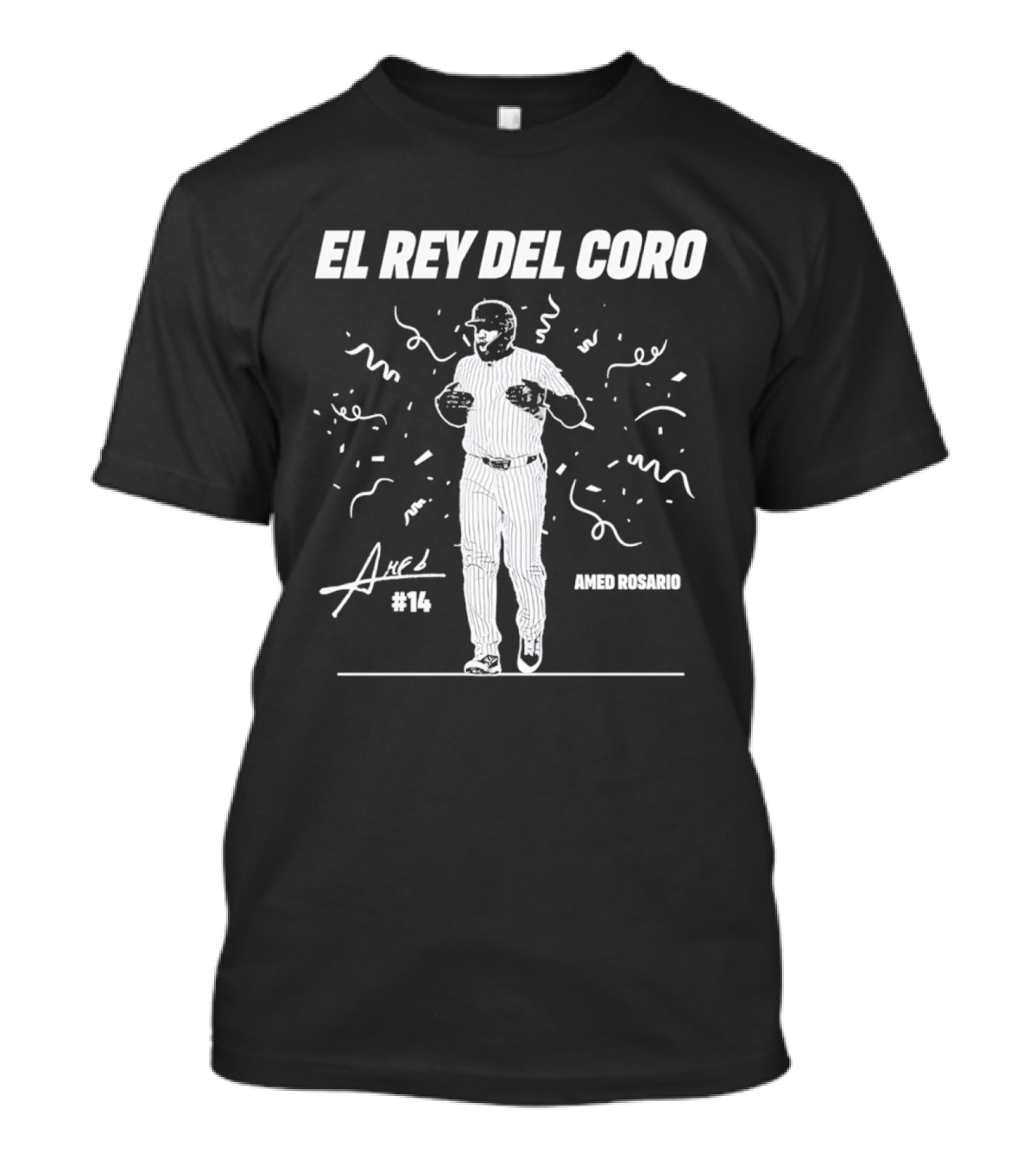 El Rey Del Coro Amed Rosario #14 Yankees Celebration T-Shirt