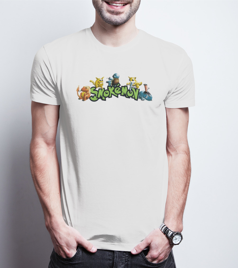 Smokémon Pikachu Squirtle Charmander Bulbasaur Pokémon Characters T-Shirt