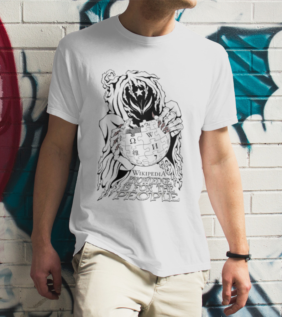 Witch Holding Wikipedia Puzzle Symbol Knowledge For The People T-Shirt