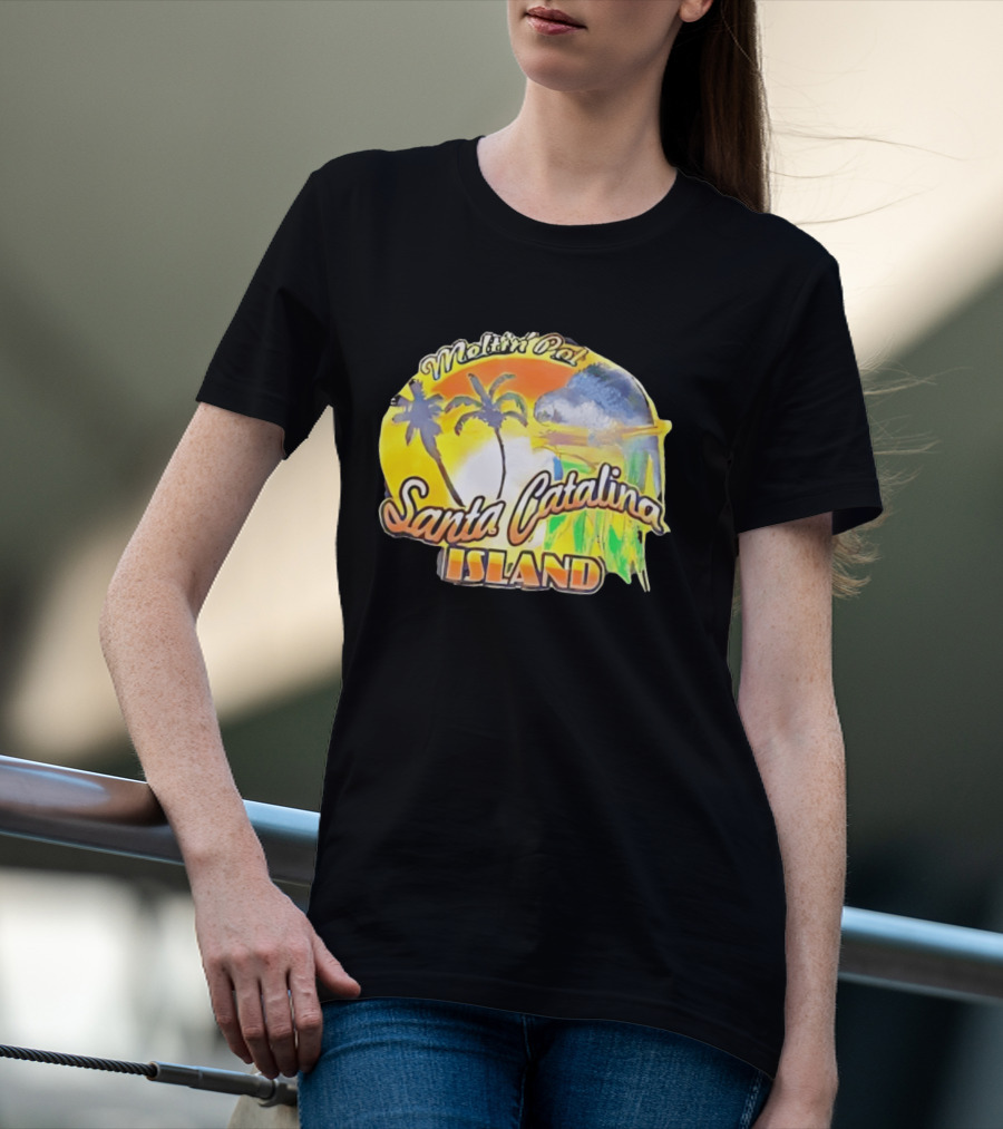 Meltin Pot Santa Catalina Island Palm Trees Ocean Sunrise T-Shirt