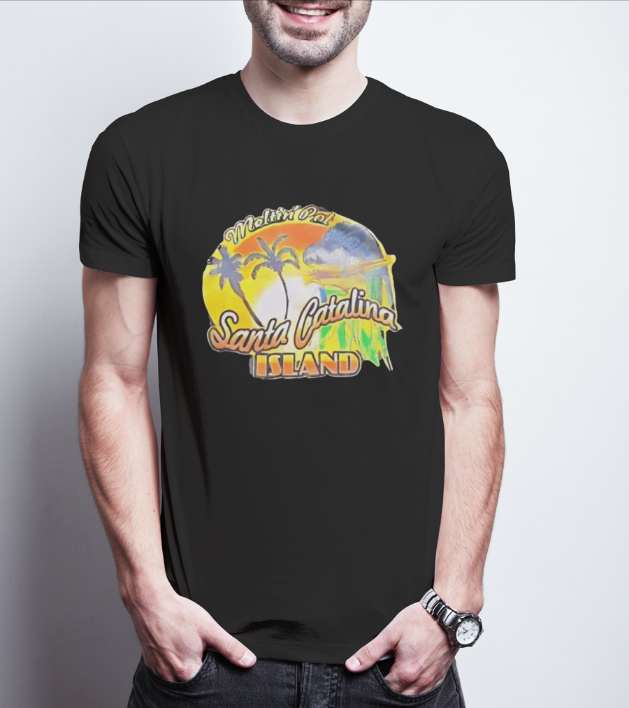 Meltin Pot Santa Catalina Island Palm Trees Ocean Sunrise T-Shirt