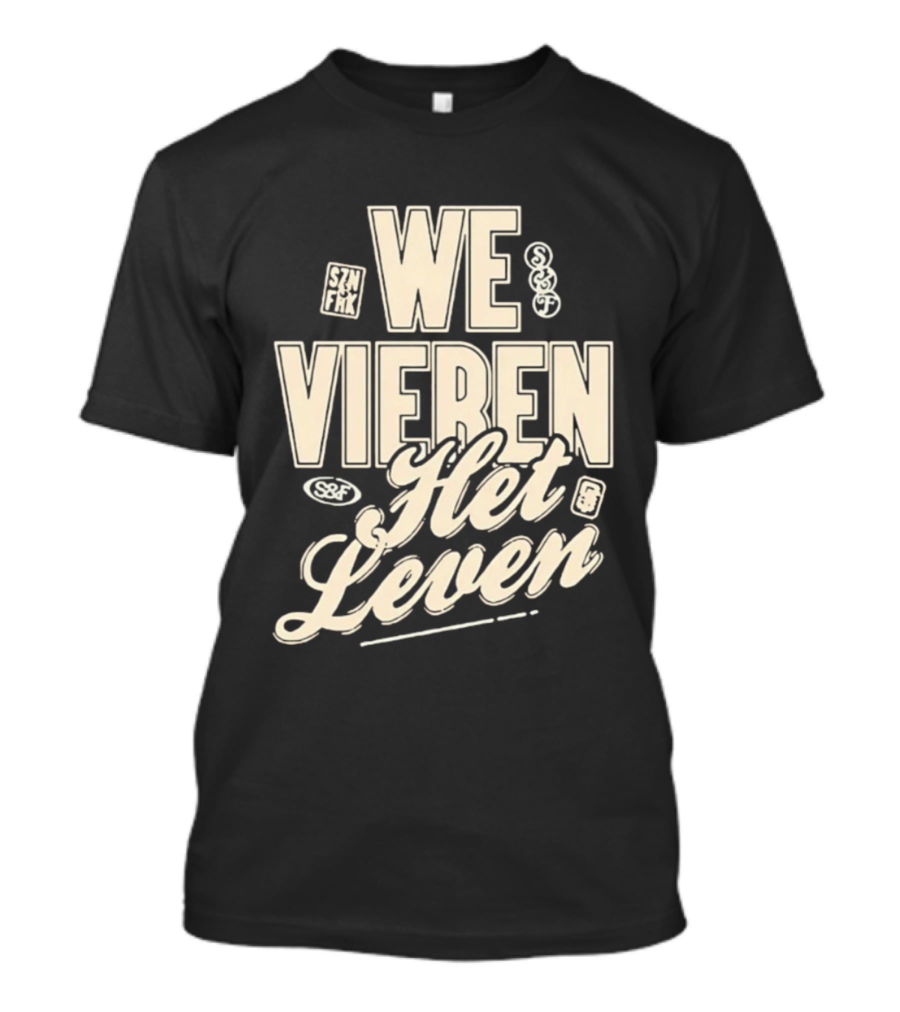 We Vieren Het Leven Tekst Stijl Met Bubbels En Sterren T-Shirt