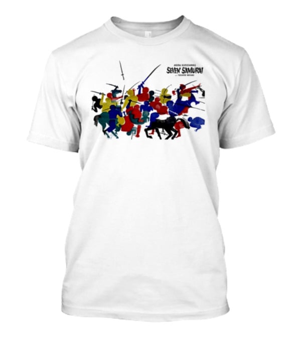 Andafterthat Akira Kurosawa Seven Samurai Painted Battle Scene T-Shirt