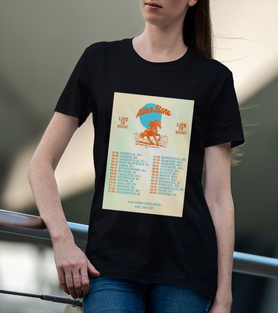 Allen Stone Live In 2026 Tour Dates With Chris Stapleton And The Dip T-Shirt