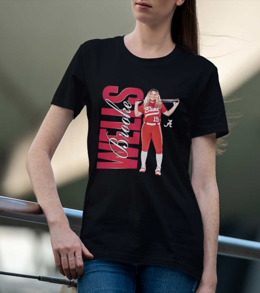 Brooke Wells Bama Crimson Tide Softball Player 15 Alabama T-Shirt