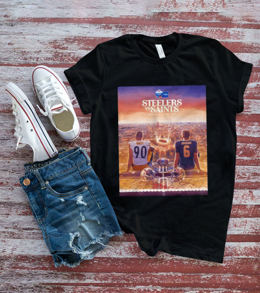 Steelers Vs Saints Paris Game Dimanche 25 Octobre 2026 Watt Shough T-Shirt