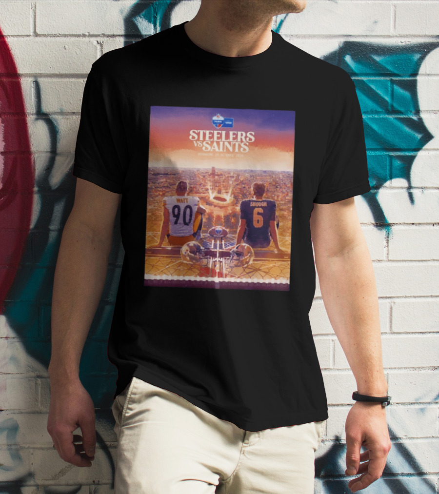 Steelers Vs Saints Paris Game Dimanche 25 Octobre 2026 Watt Shough T-Shirt